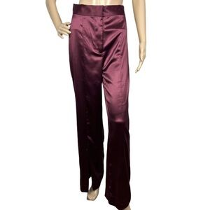 NEW HOUSE OF HARLOW SATIN HIGH-WAISTED PANTS